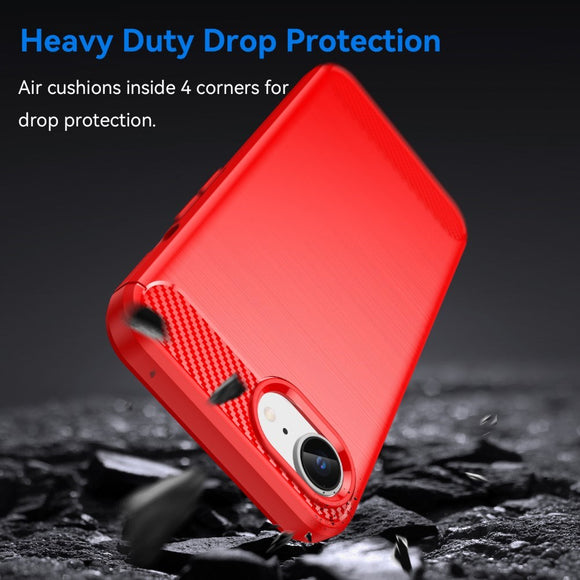 EIDERWOOD iPhone 17e / 16e Brushed Carbon Cover - Rød