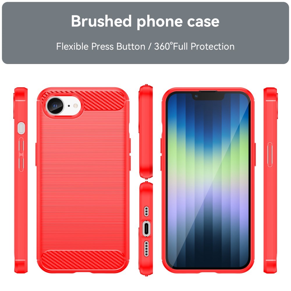 EIDERWOOD iPhone 17e / 16e Brushed Carbon Cover - Rød