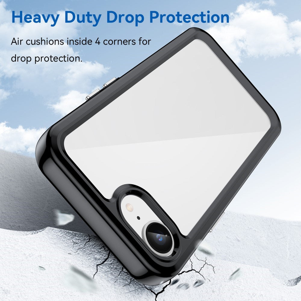 EIDERWOOD iPhone 17e / 16e Hybrid Plastik Cover - Gennemsigtig / Sort Kant