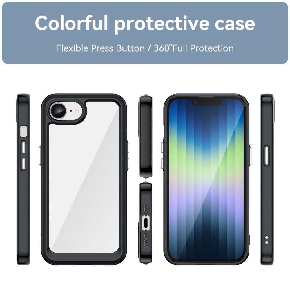 EIDERWOOD iPhone 17e / 16e Hybrid Plastik Cover - Gennemsigtig / Sort Kant