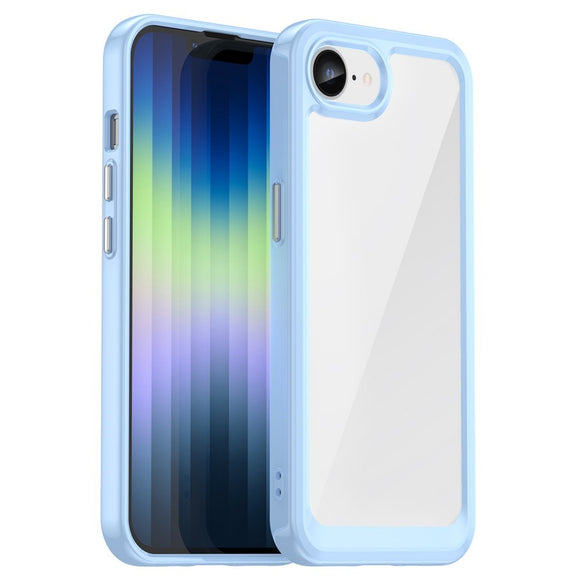 EIDERWOOD iPhone 17e / 16e Hybrid Plastik Cover - Gennemsigtig / Blå Kant