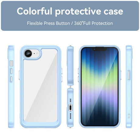 EIDERWOOD iPhone 17e / 16e Hybrid Plastik Cover - Gennemsigtig / Blå Kant