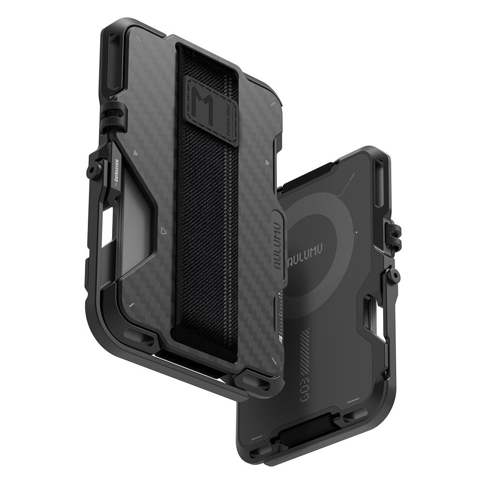 AULUMU Multifunktionel Kortholder - MagSafe Kompatibel - Sort Carbon