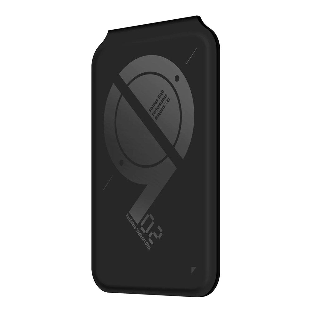 AULUMU Magnetisk Kortholder m. Ståfunktion - MagSafe Kompatibel - Sort