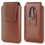 Universal Læder Bæltetaske til Mobil m. Karabinhage - Brun (Maks Mobil: 170 x 85 mm)