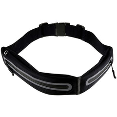 Løbebælte m. Refleks & Opbevaringslommer - Sort