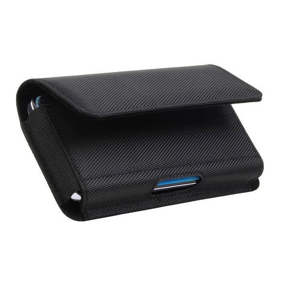 Universal Læder Bæltetaske til Mobil m. Magnetisk Luk - Sort (Maks Mobil: 180 x 90 mm)