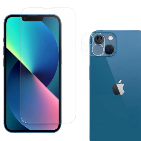 iPhone 14 Beskyttelsesglas Til Skærm & Kameralinse - Gennemsigtig