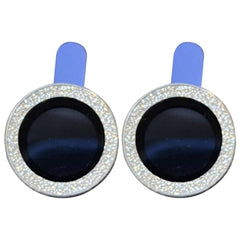 iPhone 13 / 13 Mini Kameralinse Beskyttelse m. Glitterring - Sølv