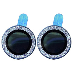 iPhone 13 / 13 Mini Kameralinse Beskyttelse m. Glitterring - Blå