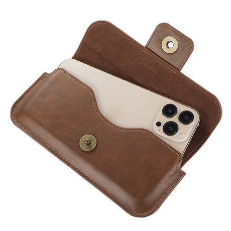 Universal Kunstlæder Bæltetaske til Mobil (Maks. Mobil: 150 x 75mm) - Brun