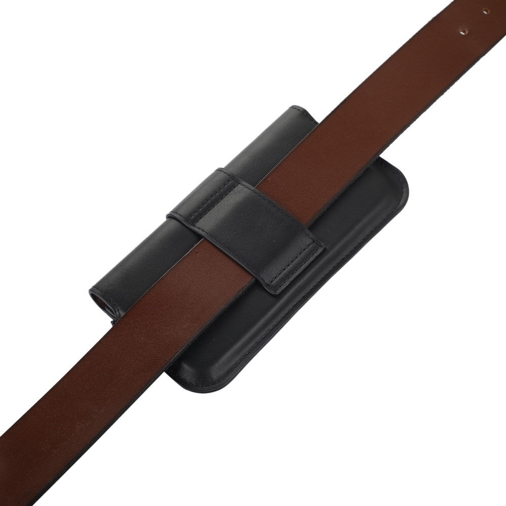 Universal Kunstlæder Bæltetaske til Mobil (Maks. Mobil: 150 x 75mm) - Sort