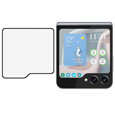 Samsung Galaxy Z Flip7 FE / Flip6 Beskyttelsesglas til Frontskærmen - Sort Kant