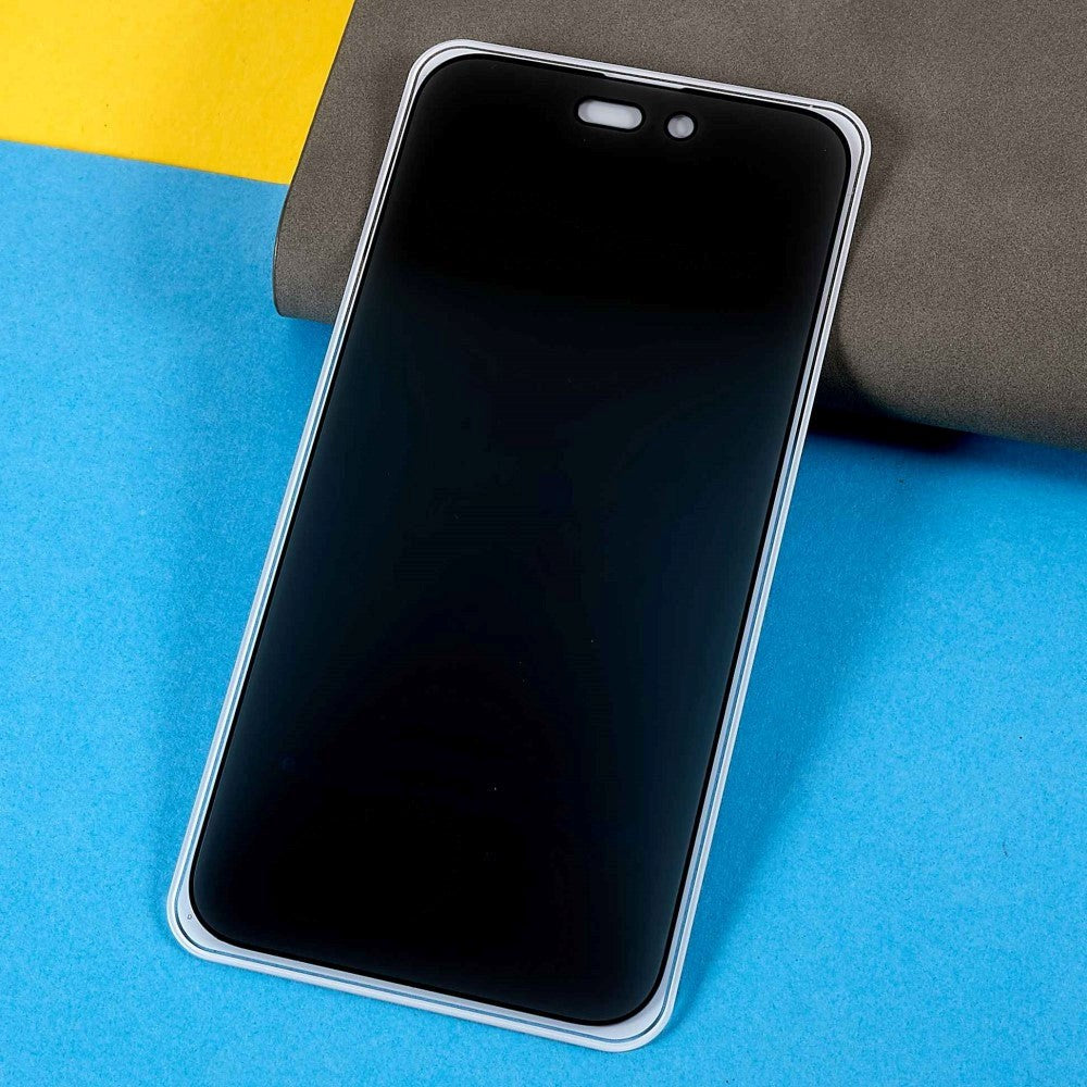 iPhone 14 Pro Privacy Full Screen Hærdet Glas Skærmbeskyttelse - Sort kant
