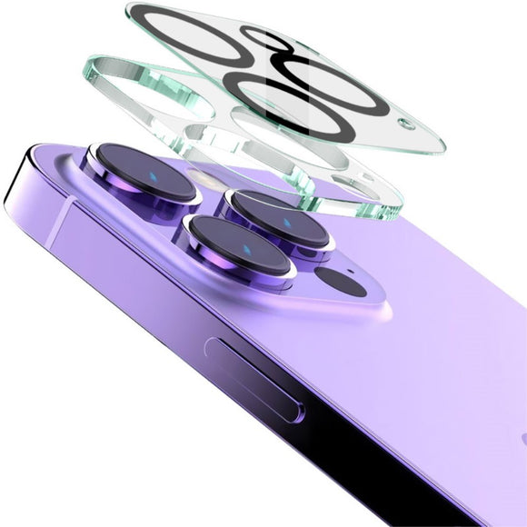 IMAK iPhone 16 Pro / 16 Pro Max Hærdet Kameralinse Beskyttelsesglas - Gennemsigtig / Sort