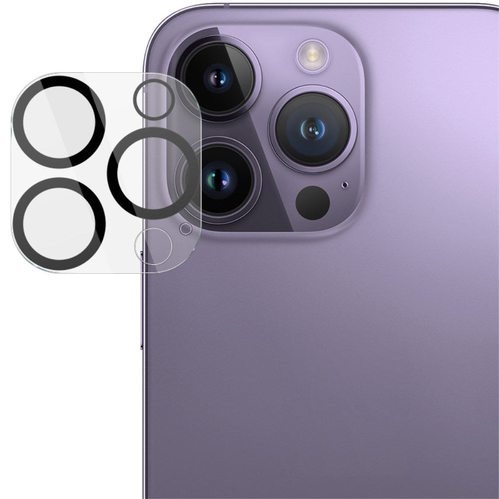 IMAK iPhone 16 Pro / 16 Pro Max Hærdet Kameralinse Beskyttelsesglas - Gennemsigtig / Sort