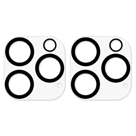 iPhone 16 Pro / 16 Pro Max Kameralinse Hærdet Beskyttelsesglas 2-pack - Gennemsigtig / Sort