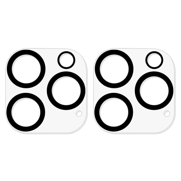 iPhone 16 Pro / 16 Pro Max Kameralinse Hærdet Beskyttelsesglas 2-pack - Gennemsigtig / Sort