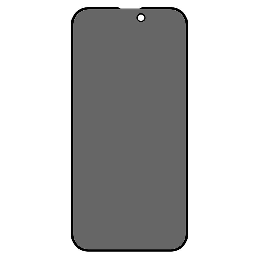 iPhone 16 Hærdet Glas m. Privacy - Full-Fit Skærmbeskyttelse - Sort Kant