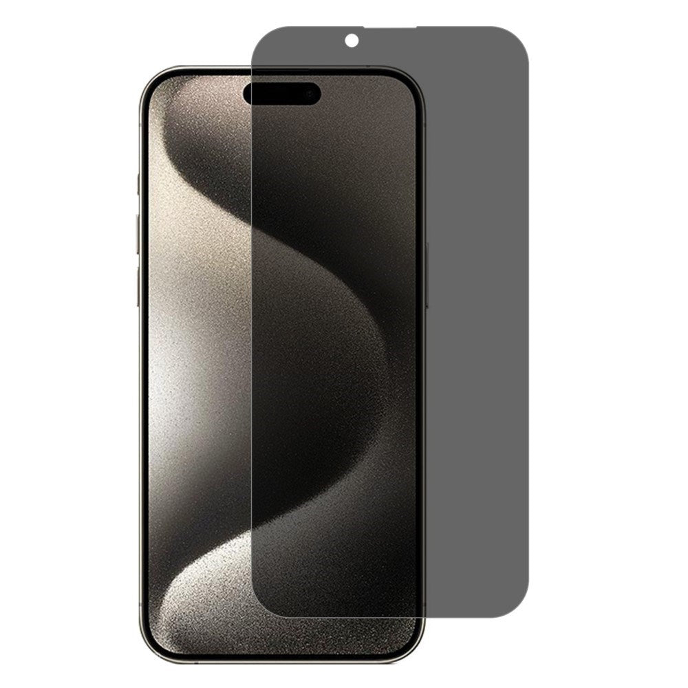 iPhone 16 Plus Hærdet Glas m. Privacy - Full-Fit Skærmbeskyttelse - Sort Kant