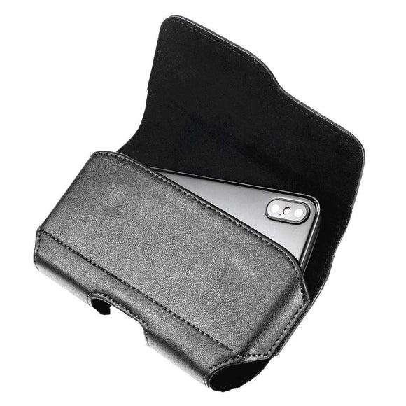 Universal Bæltetaske til Mobil - Elegant Kunstlæder - Maks. Mobil: 160 x 75mm - Sort