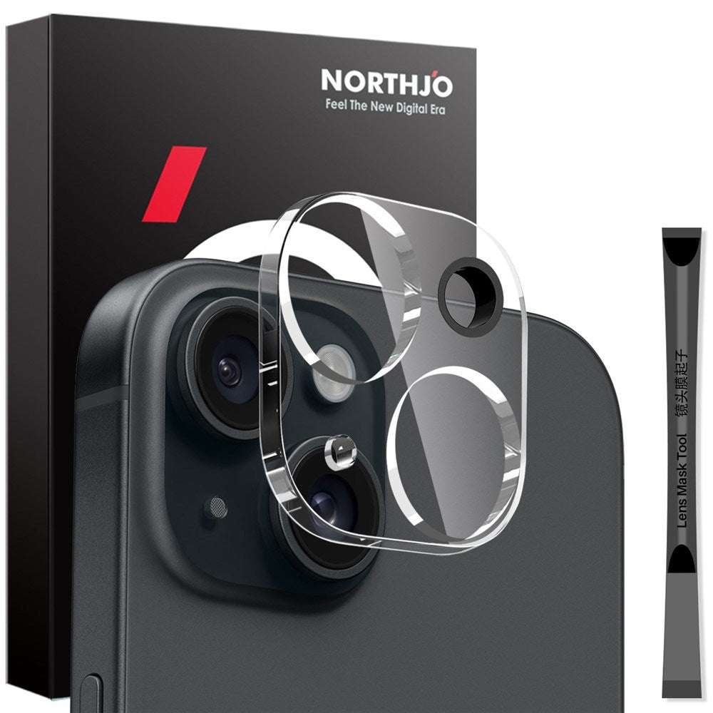 NORTHJO iPhone 15 / 15 Plus Hærdet Kameralinseglas - Gennemsigtig