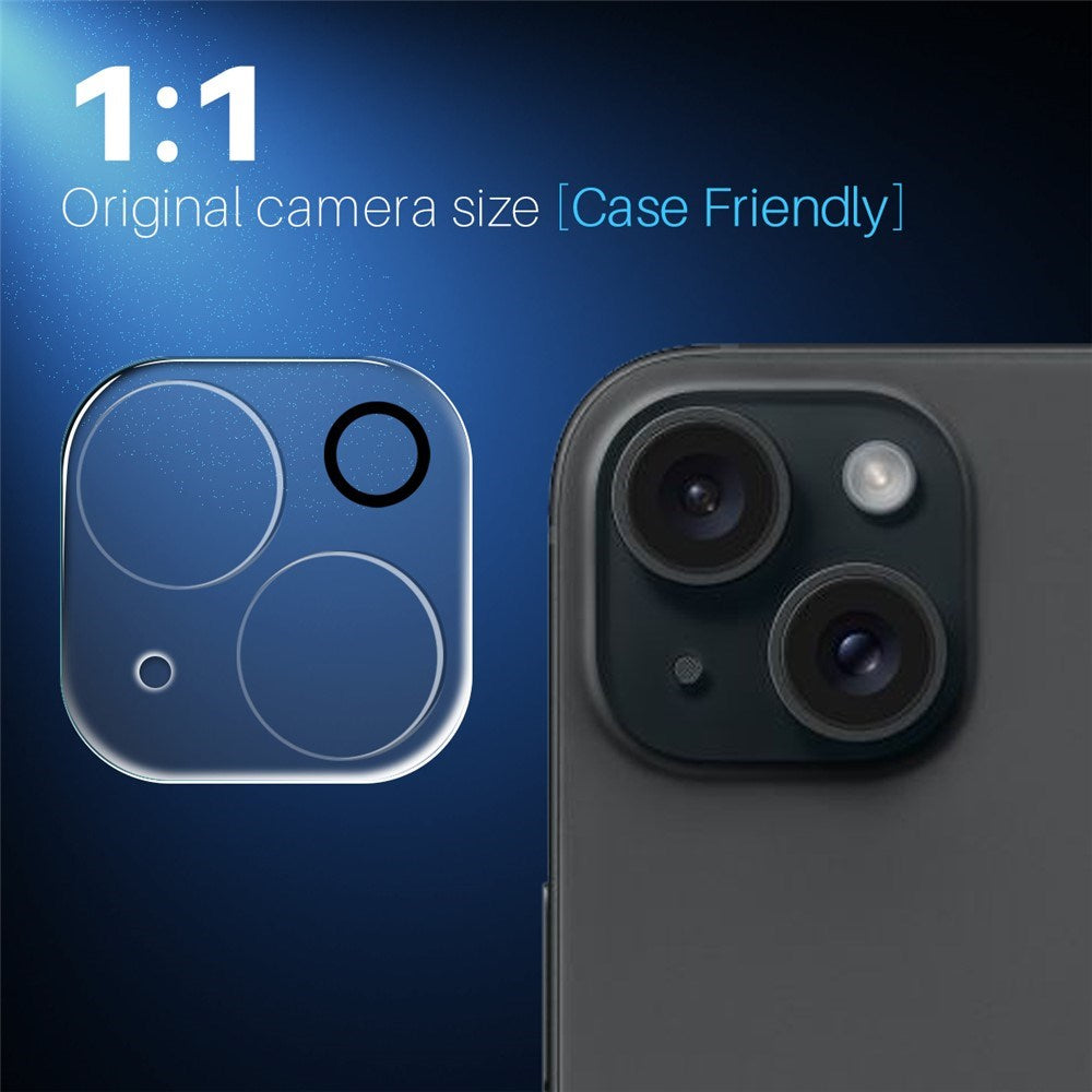 NORTHJO iPhone 15 / 15 Plus Hærdet Kameralinseglas - Gennemsigtig
