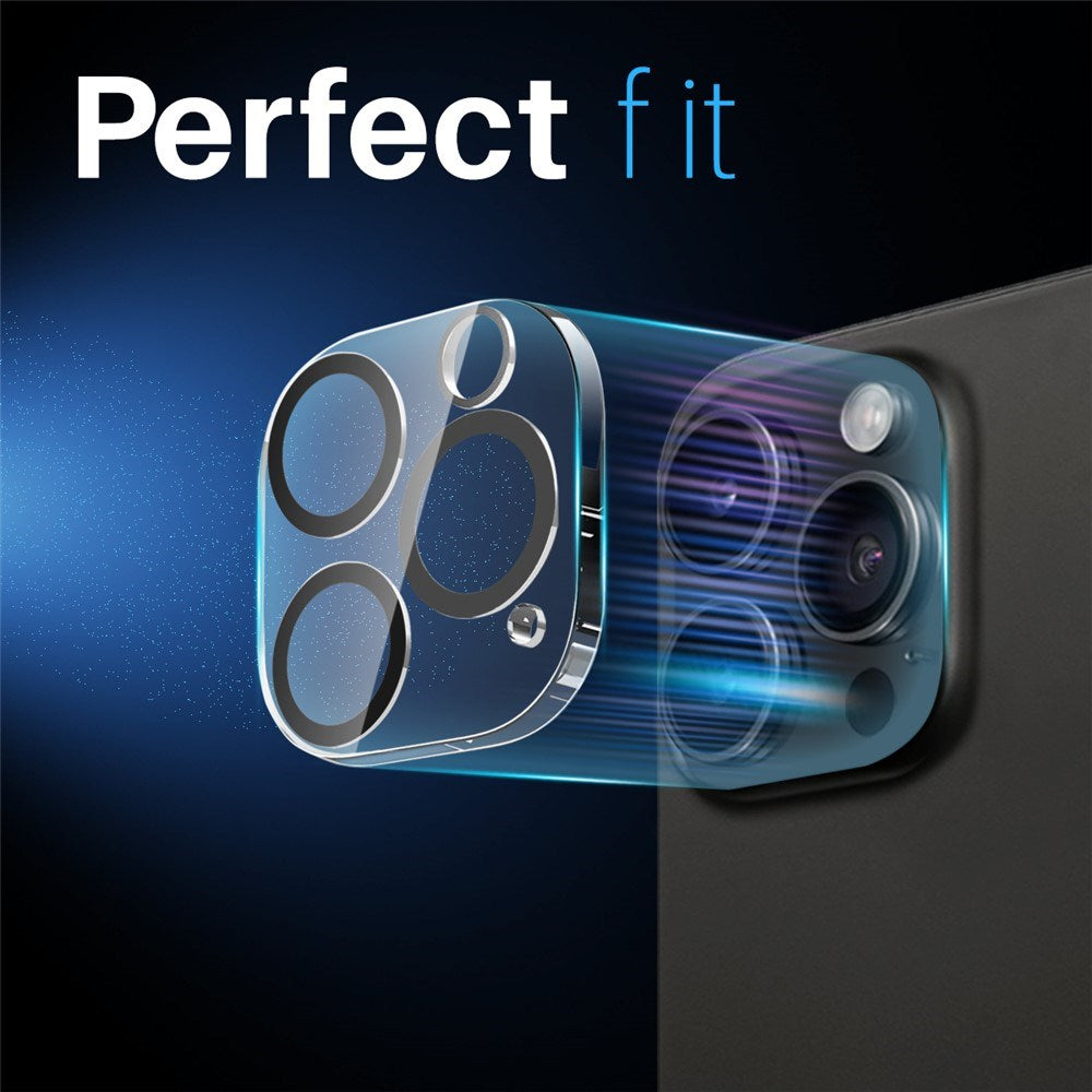 NORTHJO iPhone 16 Pro / 16 Pro Max Hærdet Kameralinseglas - Gennemsigtig / Sort Kant