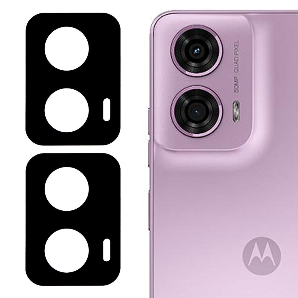 Motorola Moto G04 (4G) / G04s (4G) / G24 (4G) Hærdet Kameralinsebeskyttelsesglas - 2 stk - Sort