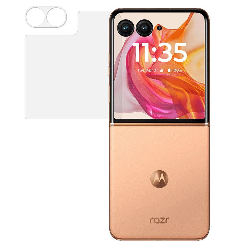 Motorola Razr 50 5G Hærdet Skærmbeskyttelsesglas & Hærdet Kameralinsebeskyttelsesglas - Gennemsigtig