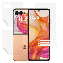 Skærmbeskytter Sæt til Motorola Razr 50 Ultra 5G – Front & Bagside Fulddækning, Blød Plast Hydrogel Film
