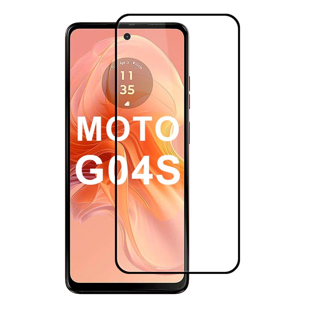 Motorola Moto G04s (4G) Skærmbeskyttelsesglas - Gennemsigtig / Sort Kant