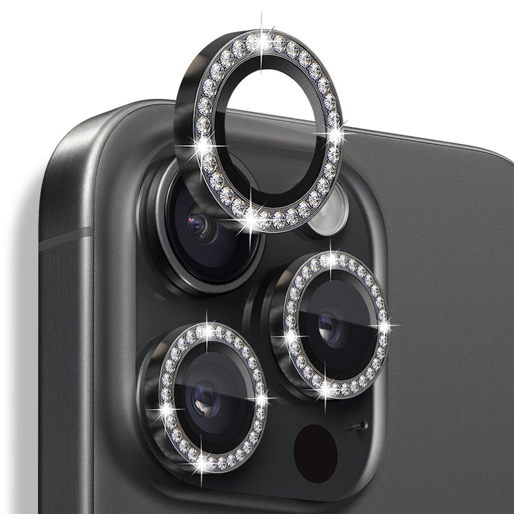 NORTHJO iPhone 16 Pro / 16 Pro Max Kameralinsebeskyttelse - Pyntesten - Sort