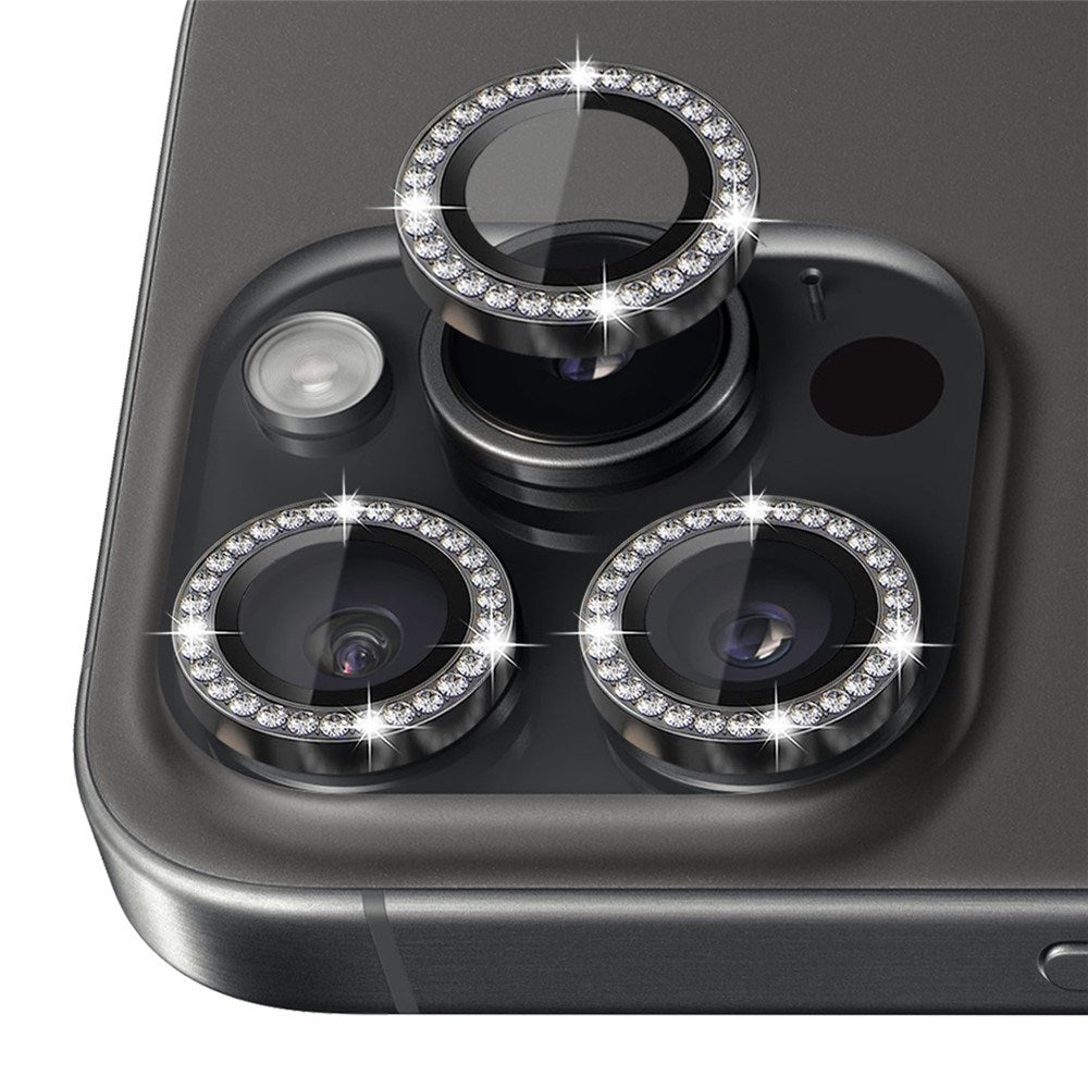 NORTHJO iPhone 16 Pro / 16 Pro Max Kameralinsebeskyttelse - Pyntesten - Sort