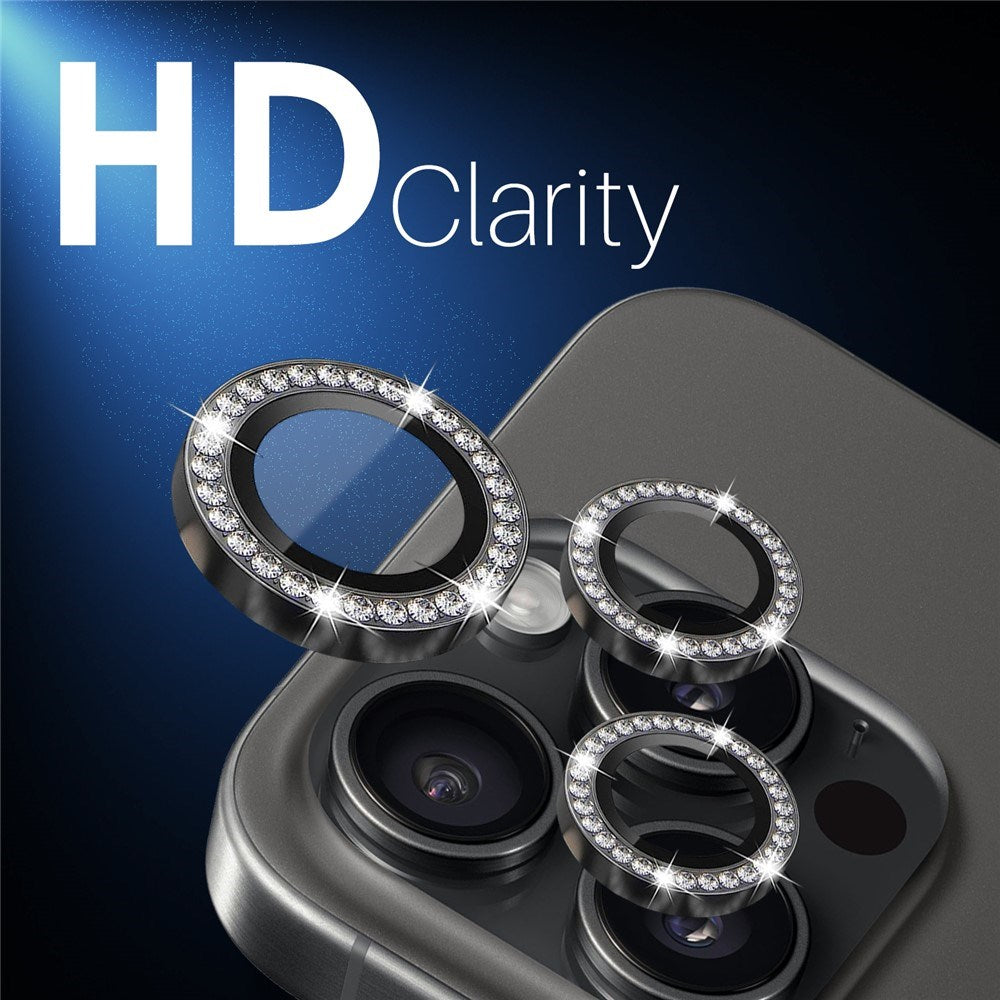 NORTHJO iPhone 16 Pro / 16 Pro Max Kameralinsebeskyttelse - Pyntesten - Sort