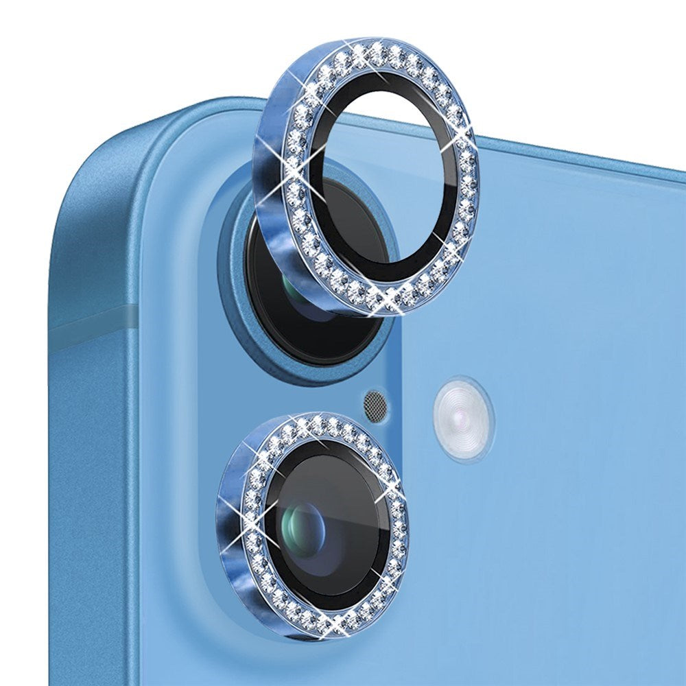 NORTHJO iPhone 16 / 16 Plus Kameralinsebeskyttelse - Pyntesten - Blå
