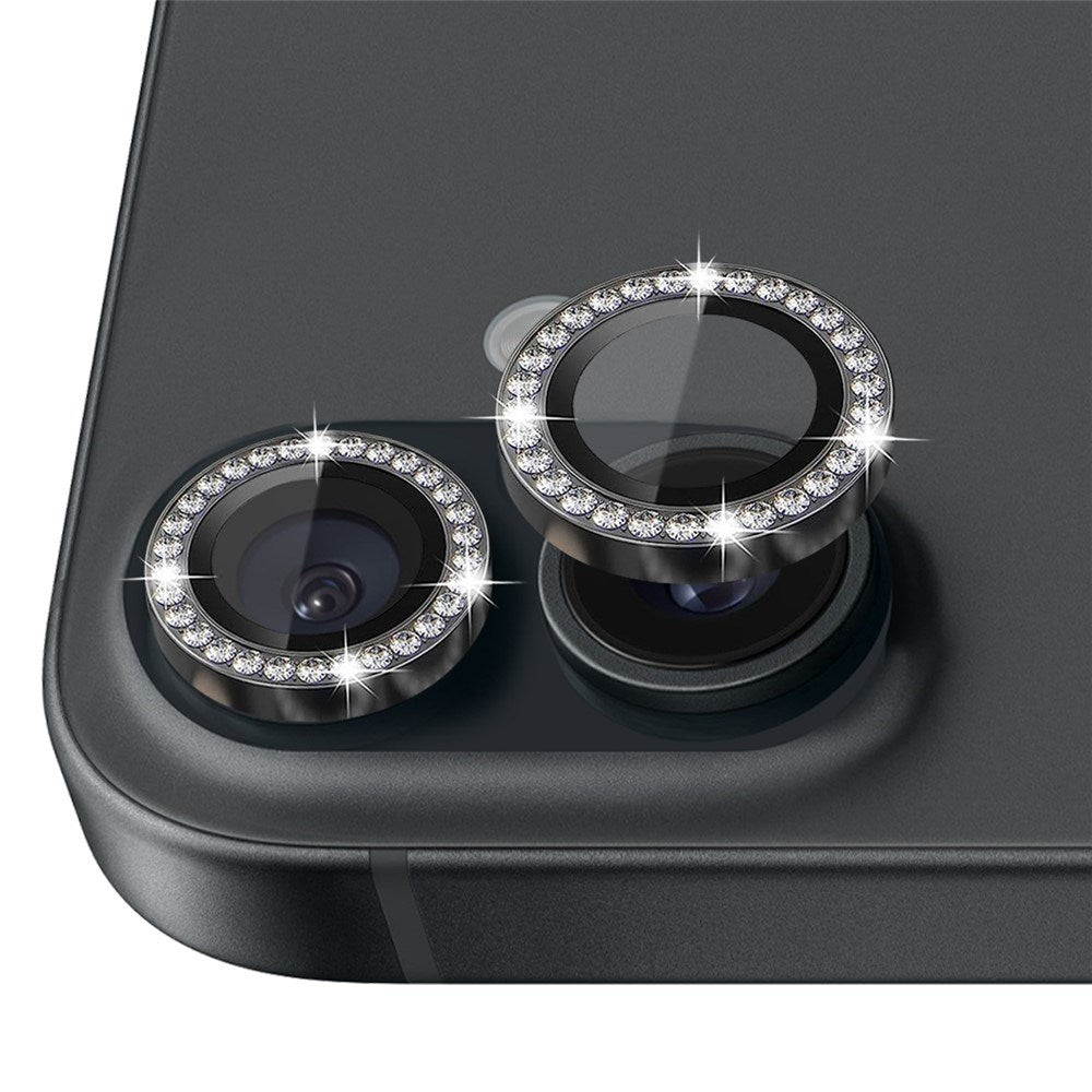 NORTHJO iPhone 16 / 16 Plus Kameralinsebeskyttelse - Pyntesten - Sort
