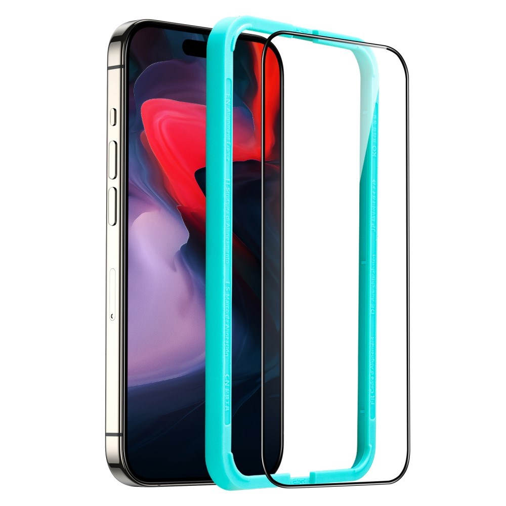 iPhone 16 Pro ESR Armorite Skærmbeskyttelse m. Monteringsramme - Gennmemsigtig