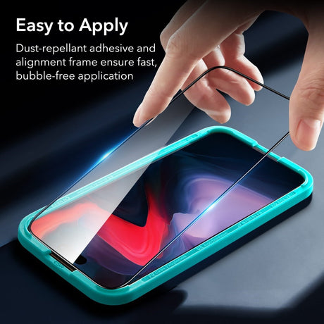 iPhone 16 Pro ESR Armorite Skærmbeskyttelse m. Monteringsramme - Gennmemsigtig
