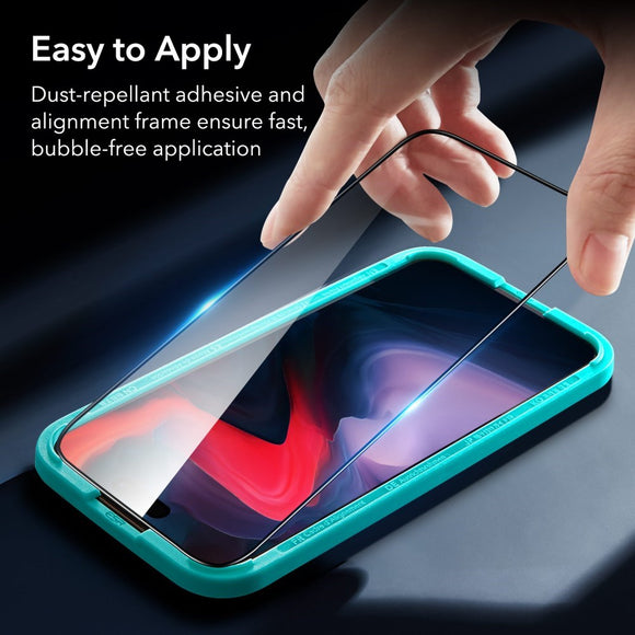 iPhone 16 Pro ESR Armorite Skærmbeskyttelse m. Monteringsramme - Gennmemsigtig