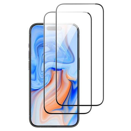 iPhone 16 Plus ESR Skærmbeskyttelse m. Monteringsramme - 2 stk - Sort Kant