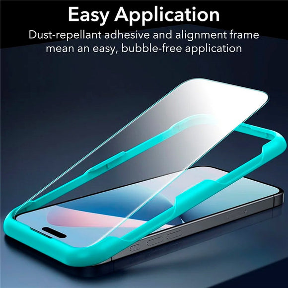 iPhone 16 Pro Max ESR Skærmbeskyttelse m. Monteringsramme - 2 stk - Gennemsigtig