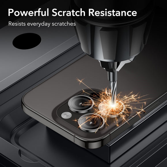 iPhone 16 / 16 Plus ESR Beskyttelsesglas til Kameralinse - Gennemsigtig / Sort