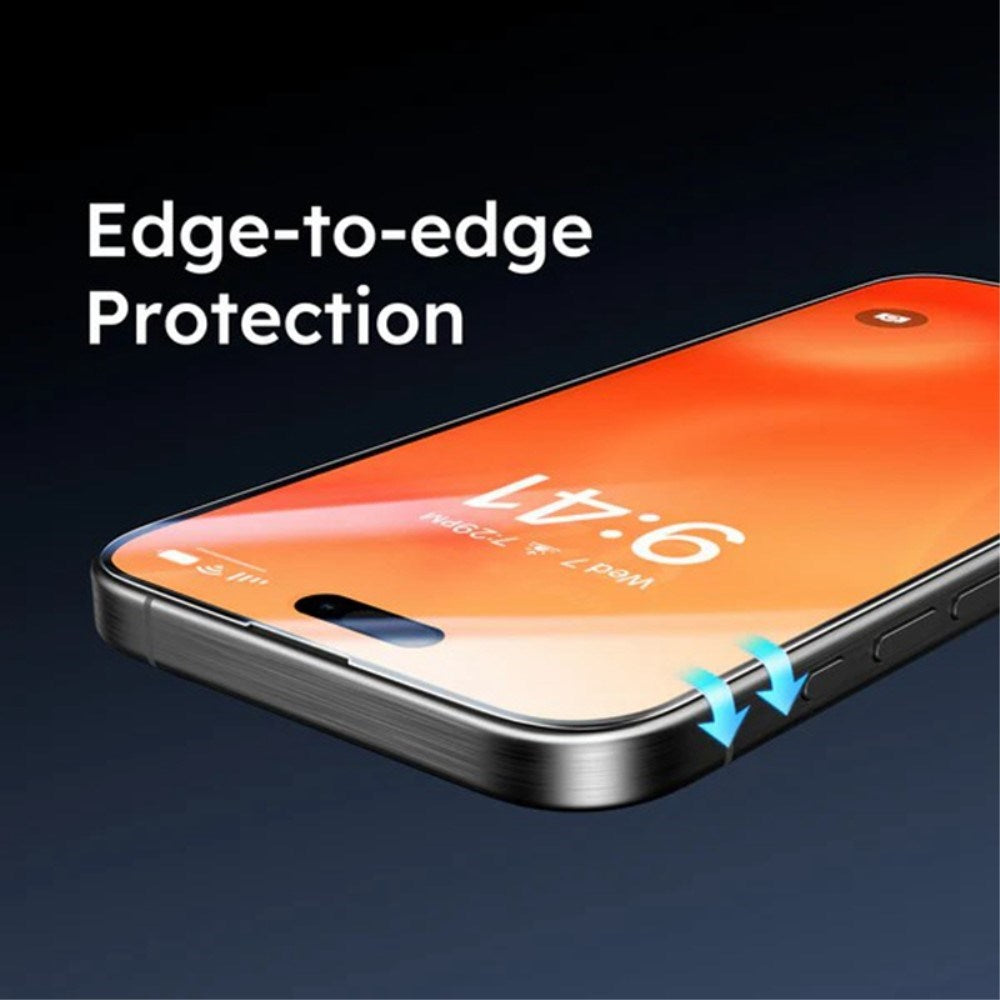 TORRAS iPhone 16 Pro Full Fit Hærdet Skærmbeskyttelsesglas - Gennemsigtig