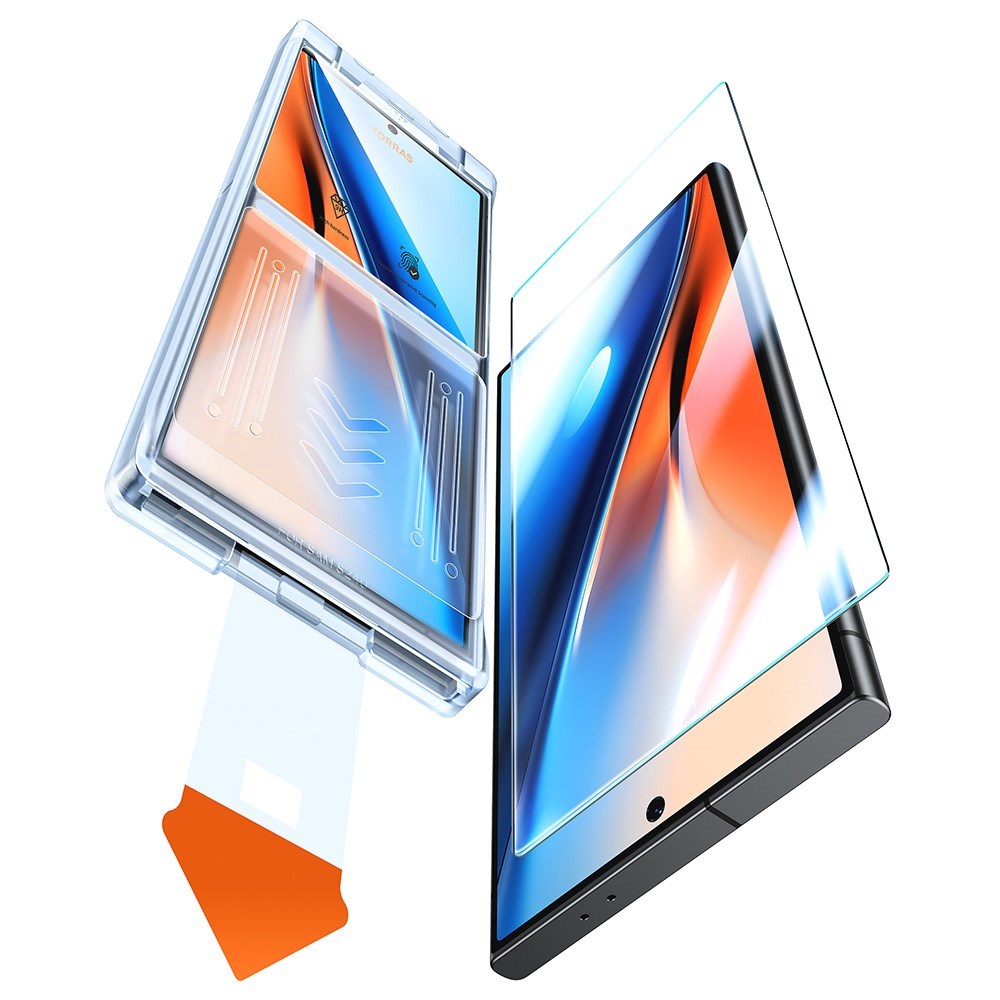 TORRAS Samsung Galaxy S25 Ultra Full Fit Hærdet Skærmbeskyttelsesglas - Gennemsigtig