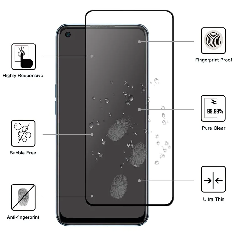 OnePlus 13R Hærdet Glas Skærmbeskyttelse - Gennemsigtig / Sort Kant