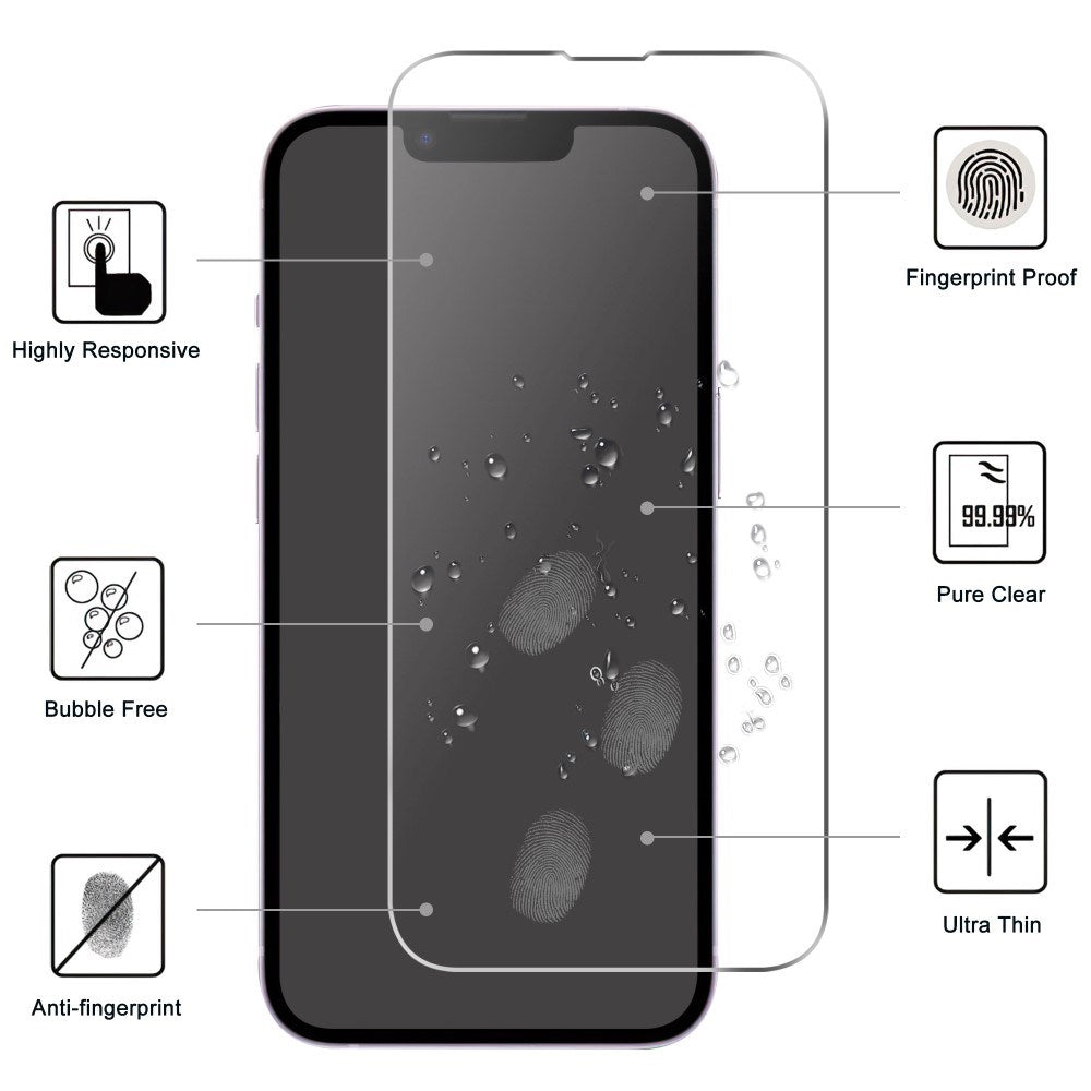 iPhone 17e / 16e Hærdet Skærmbeskyttelsesglas - Gennemsigtig