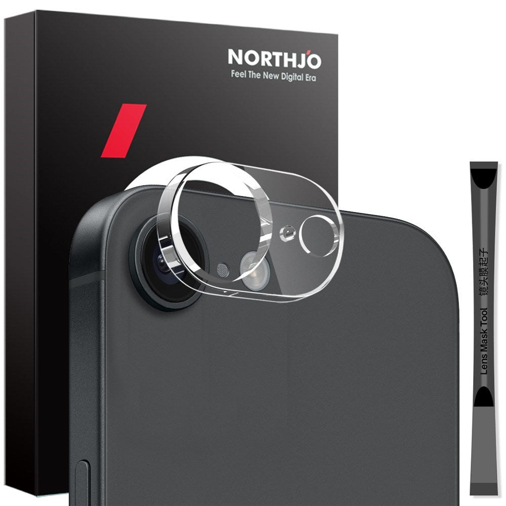 NORTHJO iPhone 17e / 16e Hærdet Kameralinseglas - Gennemsigtig