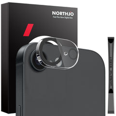 NORTHJO iPhone 16e Hærdet Kameralinseglas - Gennemsigtig / Sort Kant