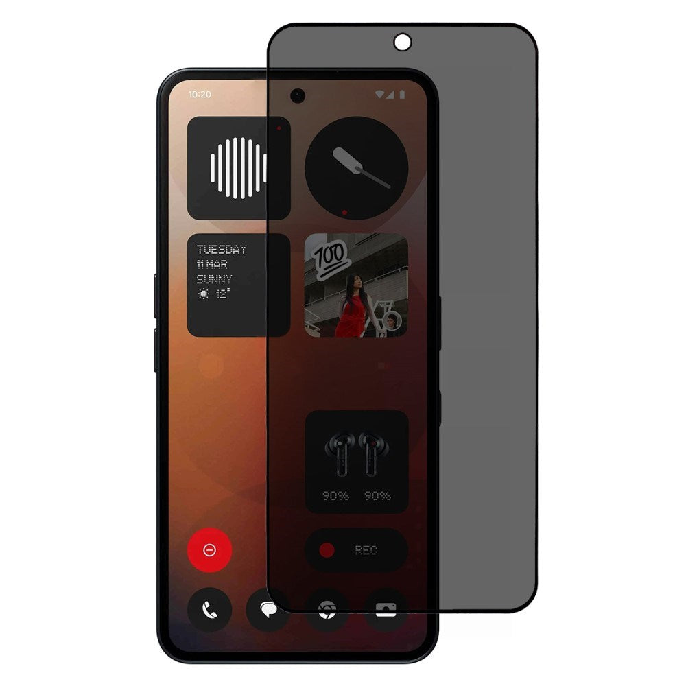 Nothing Phone (3a) / (3a) Pro Full Fit Hærdet Skærmbeskyttelsesglas - Privacy Funktion - Gennemsigtig